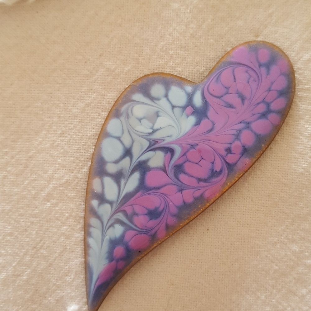 Enamel Purple heart pin.